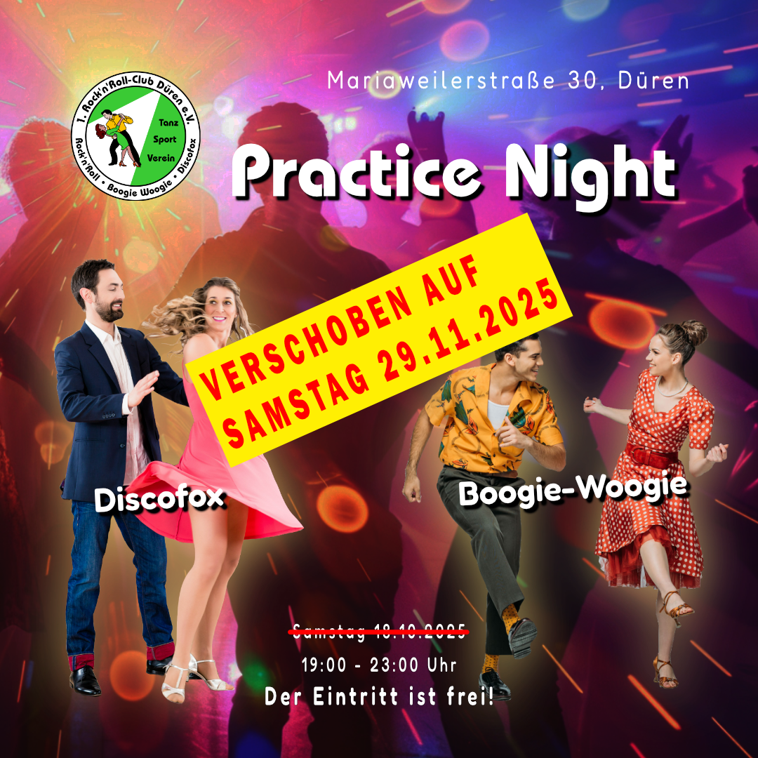 20251018 Practice Night Discofox und Boogie-Woogie verschoben